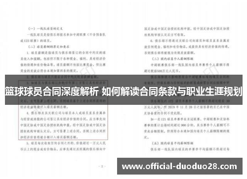篮球球员合同深度解析 如何解读合同条款与职业生涯规划