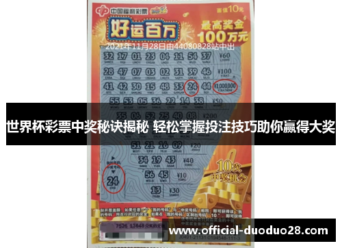 世界杯彩票中奖秘诀揭秘 轻松掌握投注技巧助你赢得大奖