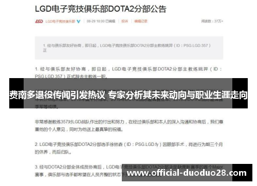 费南多退役传闻引发热议 专家分析其未来动向与职业生涯走向