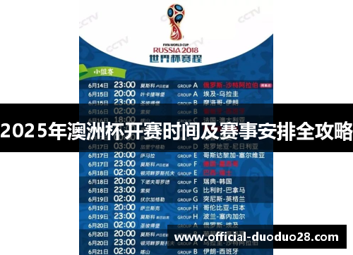 2025年澳洲杯开赛时间及赛事安排全攻略